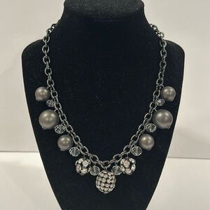 NWOT Joan Rivers Gun Metal Gray Necklace